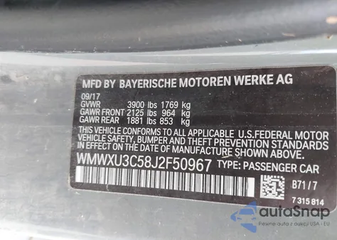 2018 Mini Hardtop Cooper S from USA, damaged, VIN WMWXU3C58J2F50967